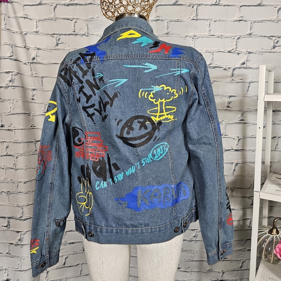 Graffiti Denim Jacket NWT - Picture 5 of 11